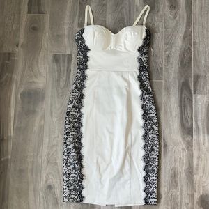 Women’s GUESS white + black lace dress